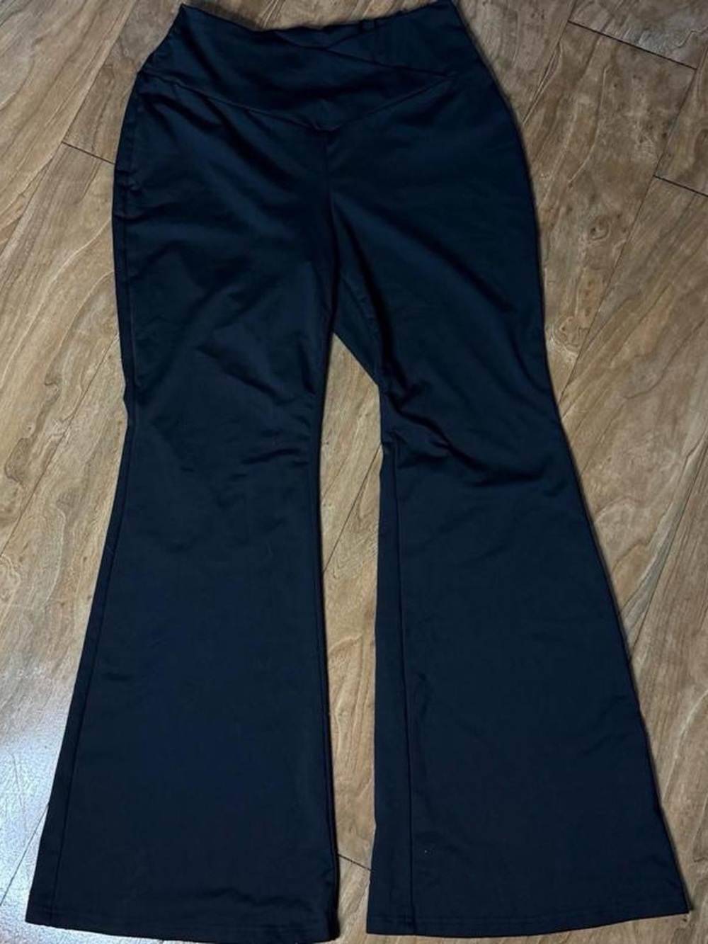 Women's Black Flared Pants - Stretch Comfort